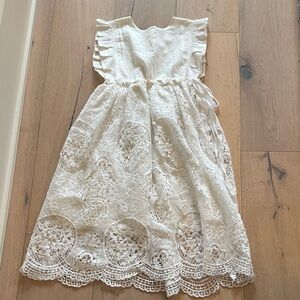 Ivory Lace Kids Formal Dress